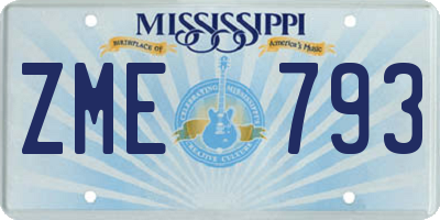 MS license plate ZME793