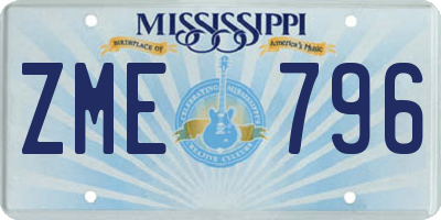 MS license plate ZME796