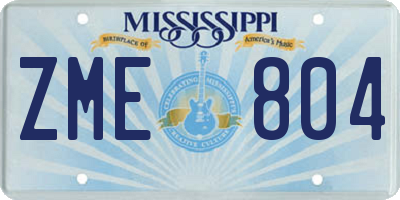 MS license plate ZME804