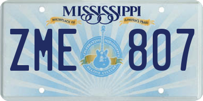 MS license plate ZME807