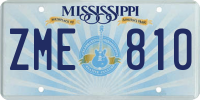 MS license plate ZME810