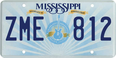 MS license plate ZME812