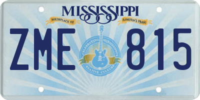 MS license plate ZME815