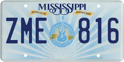 MS license plate ZME816