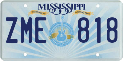 MS license plate ZME818