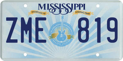 MS license plate ZME819