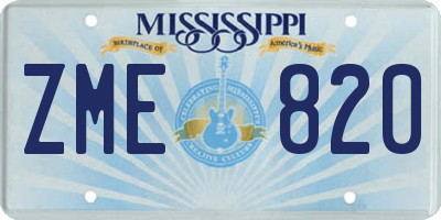 MS license plate ZME820