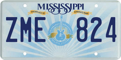 MS license plate ZME824