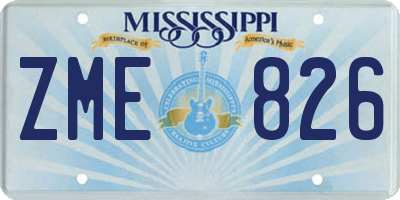 MS license plate ZME826