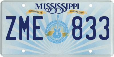 MS license plate ZME833