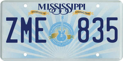MS license plate ZME835