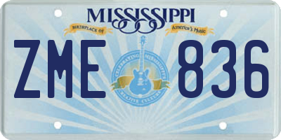 MS license plate ZME836