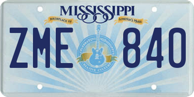 MS license plate ZME840