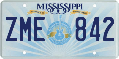 MS license plate ZME842