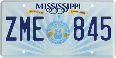 MS license plate ZME845
