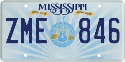 MS license plate ZME846
