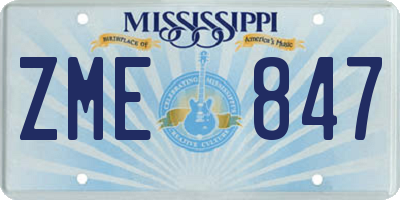 MS license plate ZME847