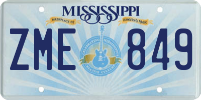 MS license plate ZME849