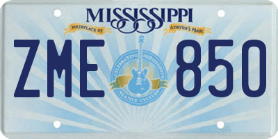MS license plate ZME850
