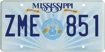 MS license plate ZME851