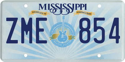 MS license plate ZME854