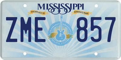 MS license plate ZME857