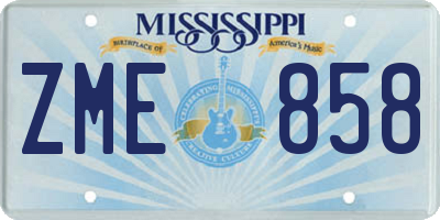MS license plate ZME858