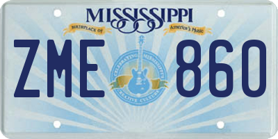 MS license plate ZME860