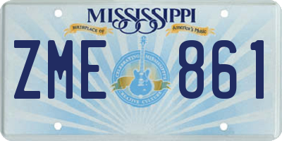 MS license plate ZME861