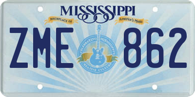 MS license plate ZME862