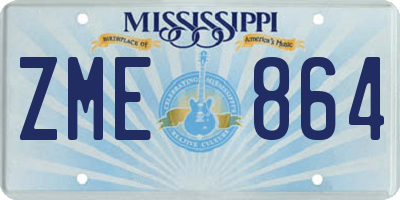 MS license plate ZME864