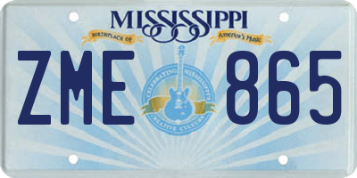 MS license plate ZME865