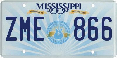 MS license plate ZME866