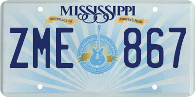 MS license plate ZME867
