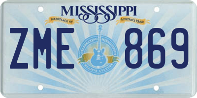 MS license plate ZME869