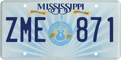 MS license plate ZME871