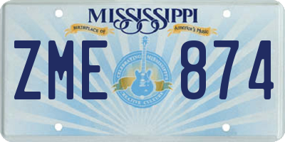 MS license plate ZME874