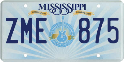 MS license plate ZME875