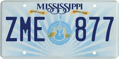MS license plate ZME877