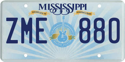 MS license plate ZME880
