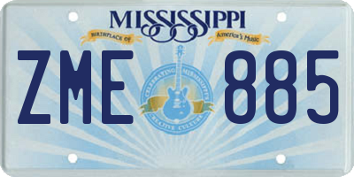 MS license plate ZME885
