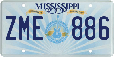 MS license plate ZME886
