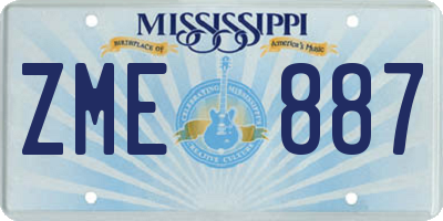 MS license plate ZME887