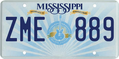 MS license plate ZME889