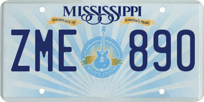 MS license plate ZME890