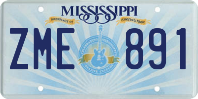 MS license plate ZME891