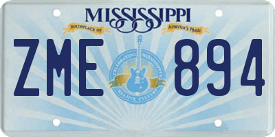 MS license plate ZME894
