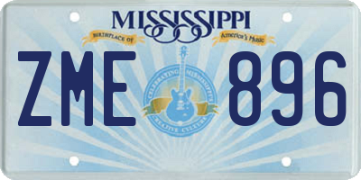 MS license plate ZME896