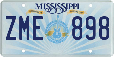 MS license plate ZME898