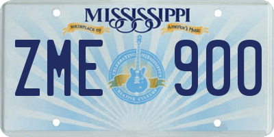 MS license plate ZME900